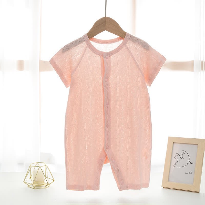 Baby Soft Textured Solid Color Romper  - Pink - 18-24M - image 4