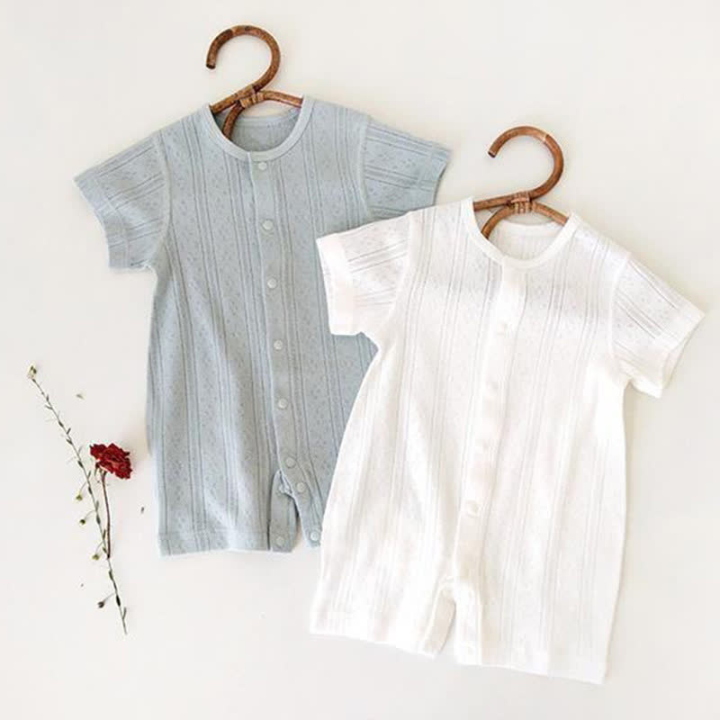 Baby Soft Textured Solid Color Romper  - image 1