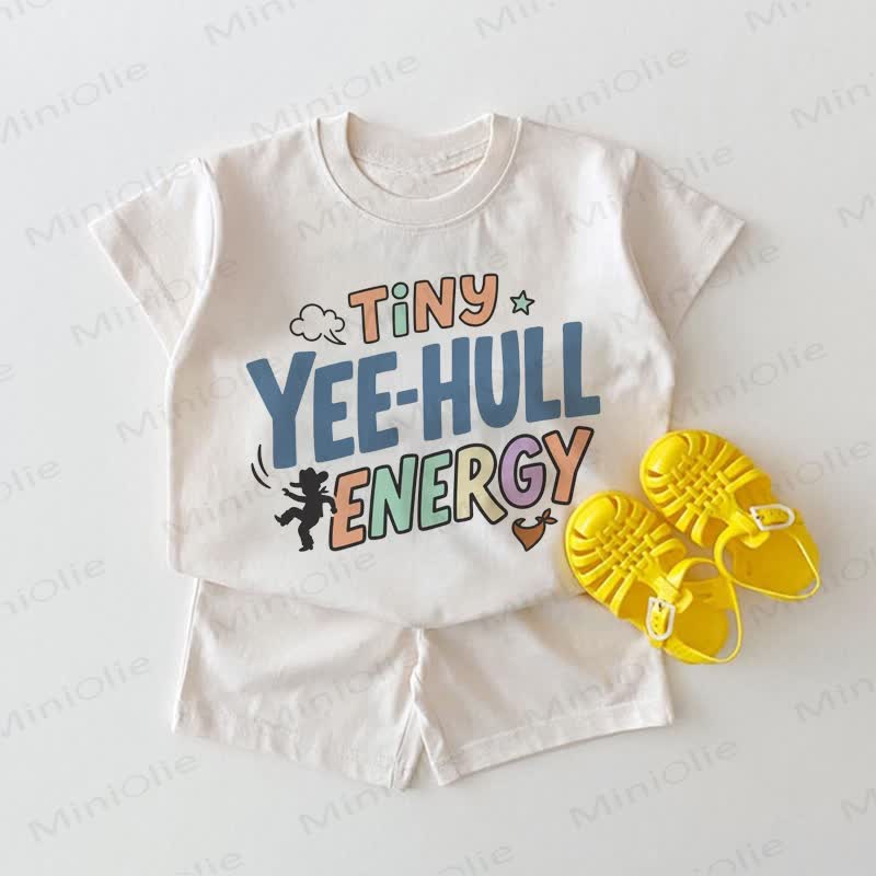 TINY YEE-HULL ENERGY Baby White Tee and Shorts 2-piece Set - White - 18-24M - image 1