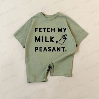 FETCH MY MILK, PEASANT. Baby Green Romper - Green - 18-24M - image 1