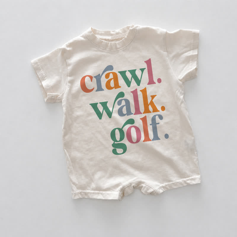 CRAWL. WALK. GOLF. Baby White Slogan Romper - White - 18-24M - image 1