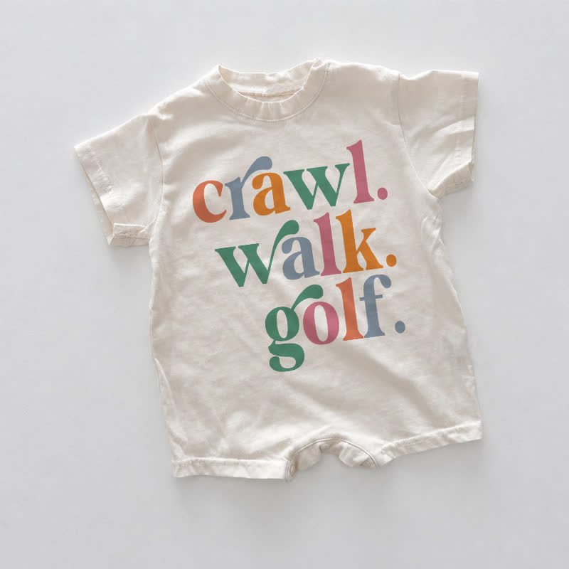 CRAWL. WALK. GOLF. Baby White Slogan Romper - White - 18-24M - image 1
