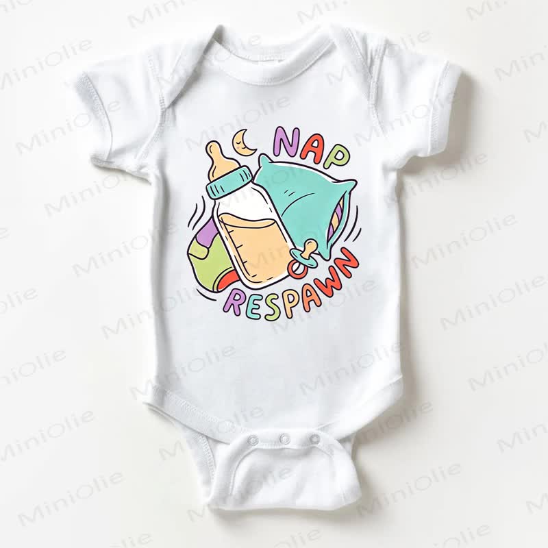 NAP RESPAWN Baby Slogan White Bodysuit - White - 18-24M - image 1