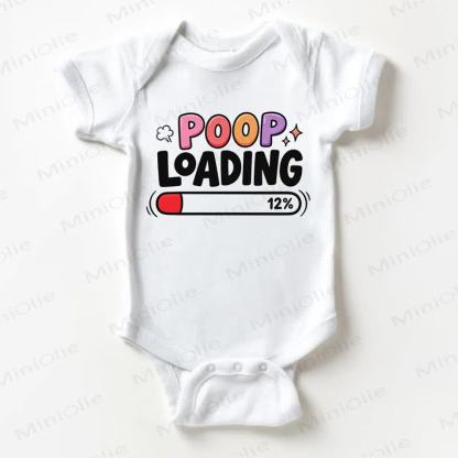 POOP LOADING Baby Slogan White Bodysuit - White - 18-24M - image 1