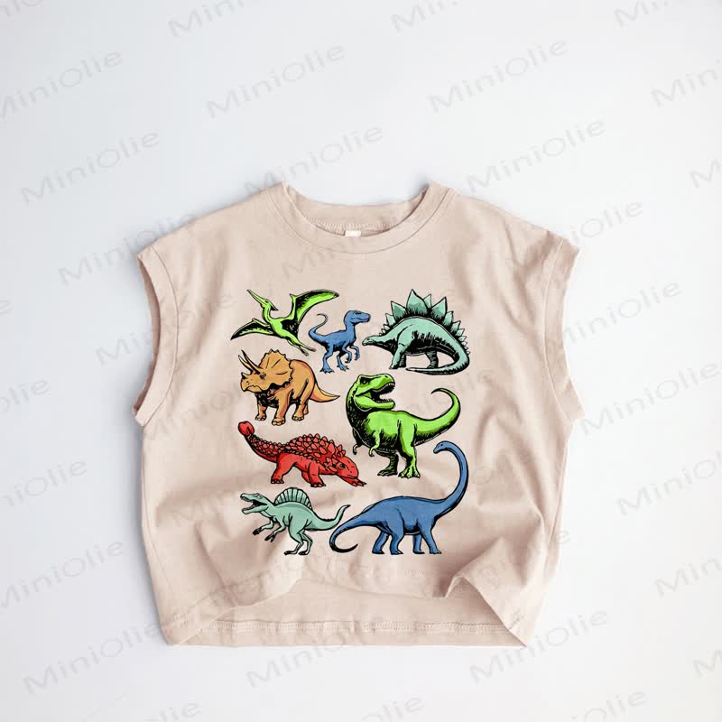 Baby Toddler Dino Khaki Tank Top - Khaki - 3-5T - image 1
