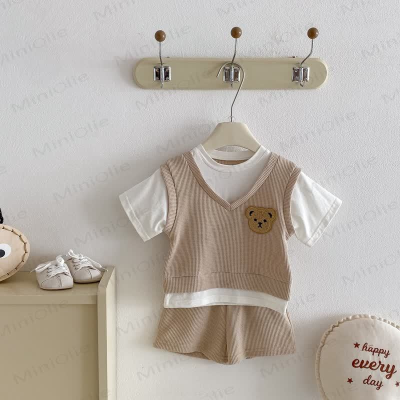 Baby Bear Short-Sleeve Set - Khaki - 3-4T - image 3