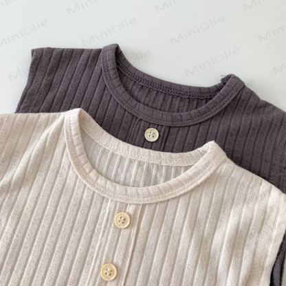 Baby Solid Color Sleeveless Set - image 4