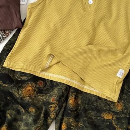 Toddler Sleeveless Button Top And Printed Pants Set - image 7