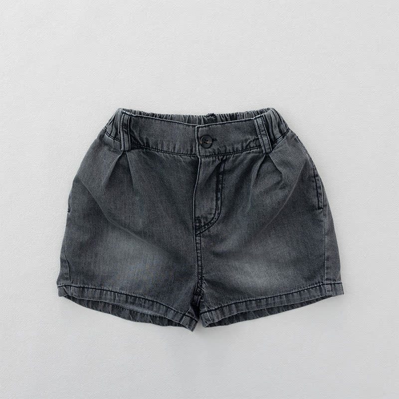 Toddler Soft Elastic Waist Denim Shorts - Black - 6-7T - image 2
