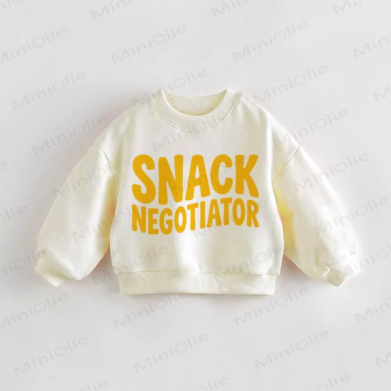 SNACK NEGOTIATOR BABY Baby Toddler Cream Sweatshirt - Cream - 3-5T - image 1