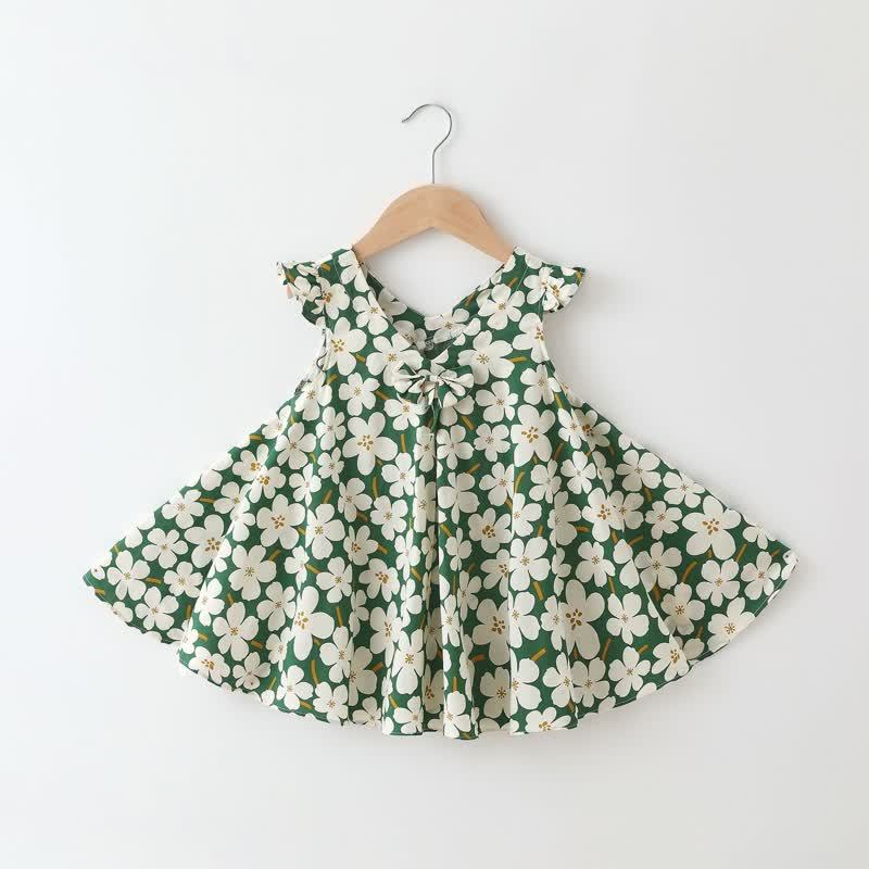 Baby Toddelr Flower/Fruit Print Sleeveless Dress - Green Peach Blossom - 2-3T - image 3