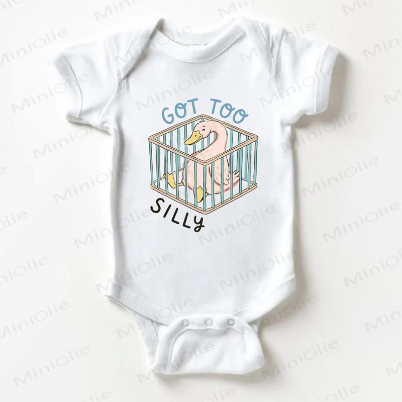GOT TOO SILLY Baby Goose Print White Bodysuit - White - 18-24M - image 1