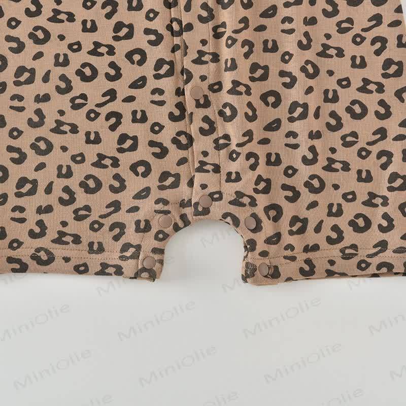 Baby Soft Knit Leopard Print Short Sleeves or Sleeveless Romper - image 3