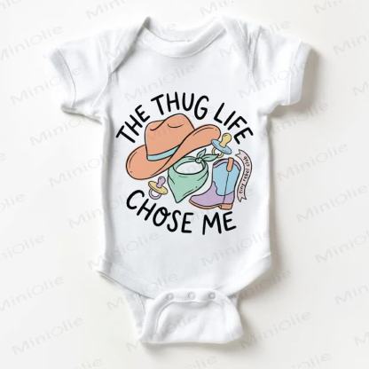 THE THUG LIFE CHOSE ME Baby White Bodysuit - White - 18-24M - image 1