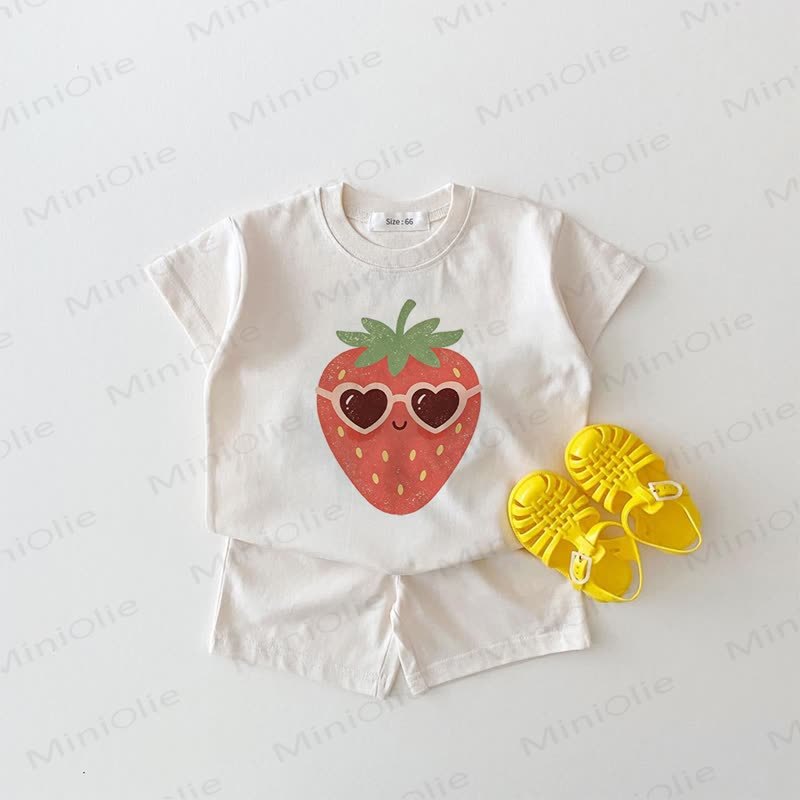 Baby Strawberry White 2-piece Set - White - 18-24M - image 1