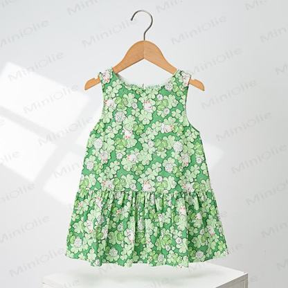 Toddler Girls Full-print Sleeveless Ruffle Dress - Green - 4-5T - image 4