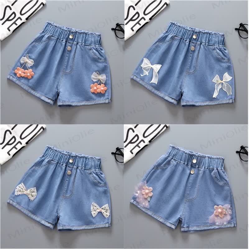 Toddler Girl Denim Bow Shorts - image 1