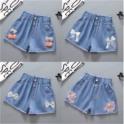 Toddler Girl Denim Bow Shorts - image 1