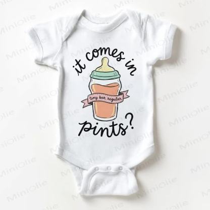 IT COMES IN PINTS? Baby White Bodysuit - White - 18-24M - image 1