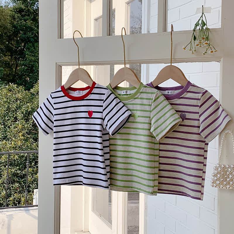 Toddler Girls Heart Striped Casual T-Shirt - image 6
