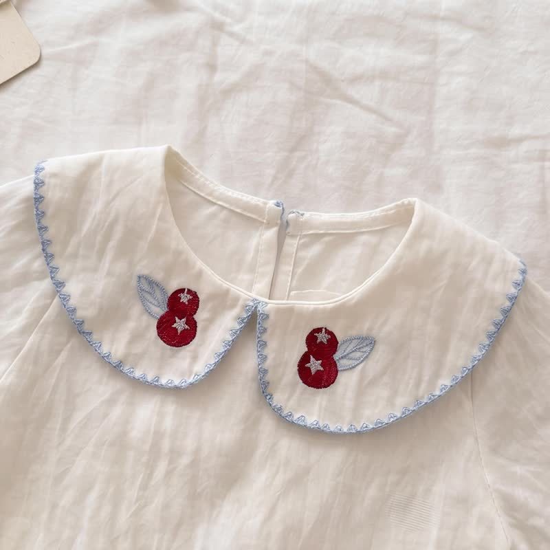 Toddler Girl White Cherry Print Top and Shorts 2-piece Set - image 3