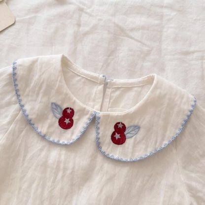 Toddler Girl White Cherry Print Top and Shorts 2-piece Set - image 3
