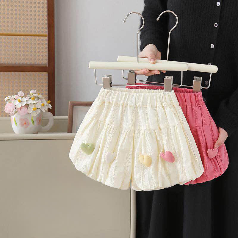 Baby Toddler Girls Cotton Heart Collection Textured Shorts - image 1