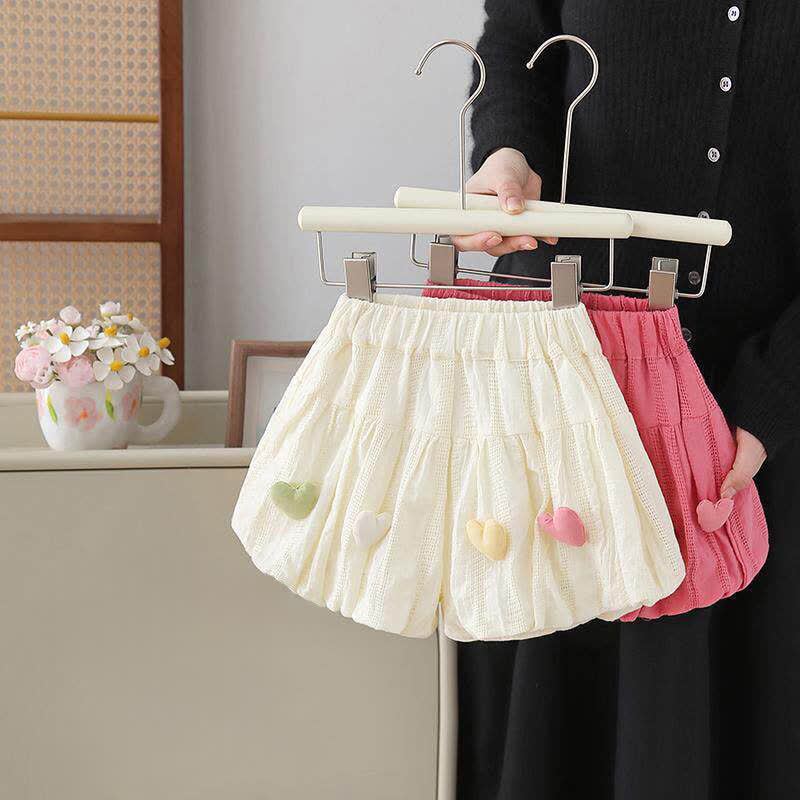 Baby Toddler Girls Cotton Heart Collection Textured Shorts - image 1