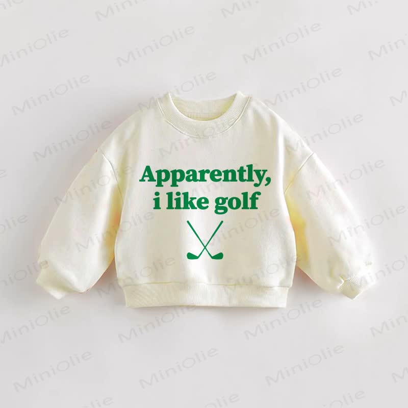 APPARENTLY, I LIKE GOLF Baby Toddler Golf Cream Sweatshirt - Cream - 3-5T - image 1