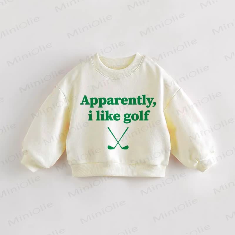 APPARENTLY, I LIKE GOLF Baby Toddler Golf Cream Sweatshirt - Cream - 3-5T - image 1
