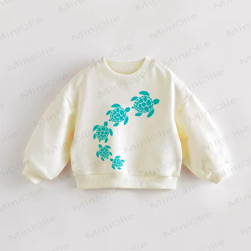 Baby Toddler Turtle Cream Sweatshirt - Cream - 3-5T - image 1