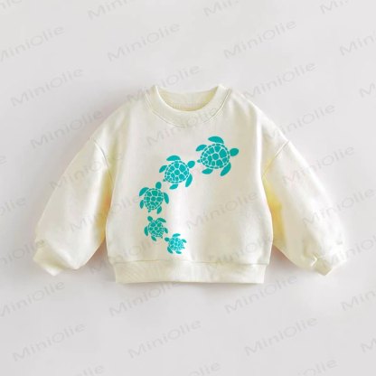 Baby Toddler Turtle Cream Sweatshirt - Cream - 3-5T - image 1