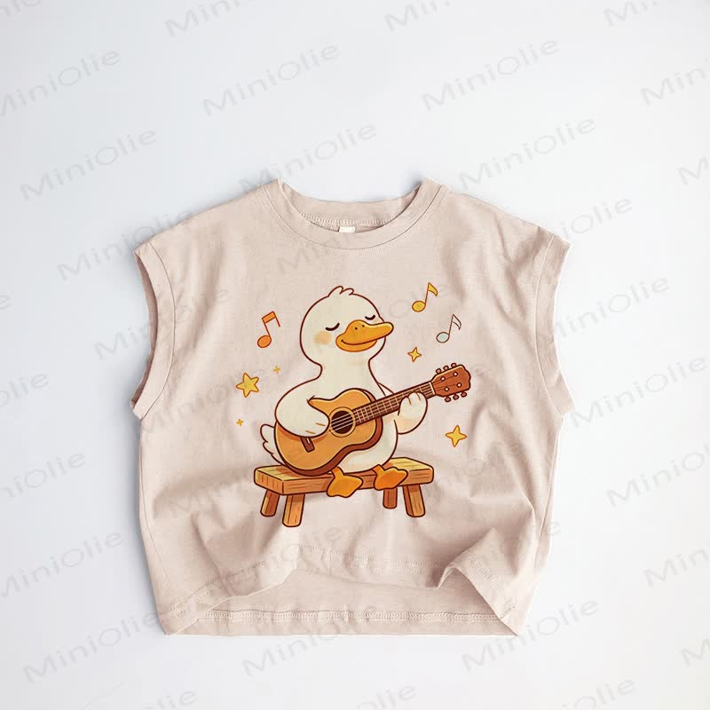 Baby Toddler A Duck Playing the Guitar Tank Top - Khaki - 3-5T - image 1