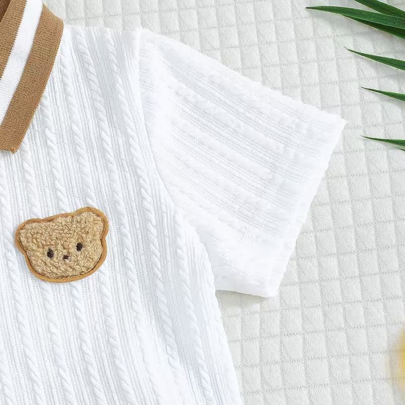 Baby Bear Applique Polo T-Shirt and Shorts 2-Piece Set - image 6