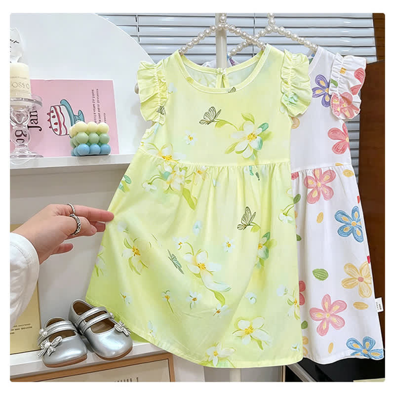 Toddler Kid Girls Ruffle Shoulder Dress - image 6