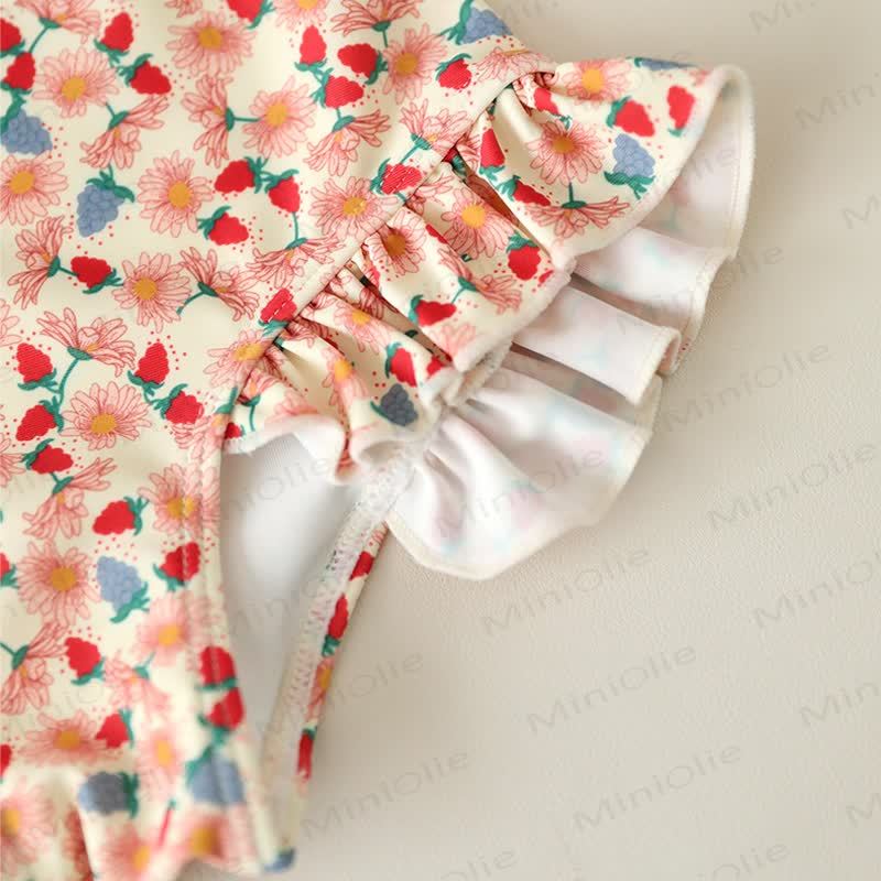Toddler Girls Floral Ruffle One Piece Sleeveless Swimsuit - image 6