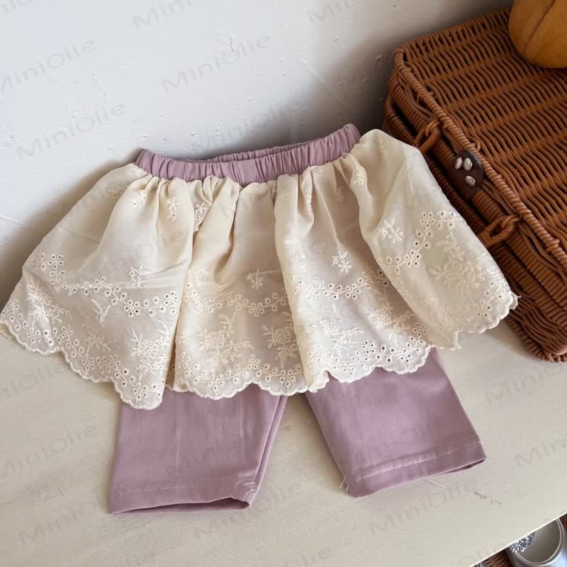 Baby Girls Lace Overlay Skirted Shorts - Coffee - 3-4T - image 7