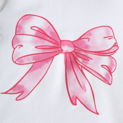 Baby Toddler Girl White&Pink Bow Tee and Denim Shorts 2-piece Set - image 4