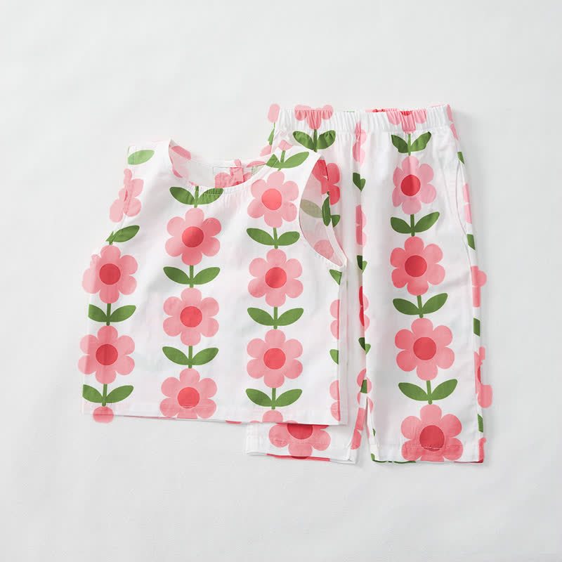 Baby Toddler Floral White Top and Shorts 2-piece Set - White - 3-4T - image 1