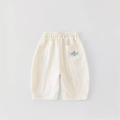 Toddler Embroidered Pocket Pants - Beige - 12-13T - image 2