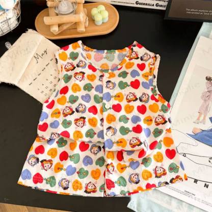 Toddler Kid Viscose Patchwork Tank Top and Shorts 2-piece Set - Beige - 12-13T - image 6
