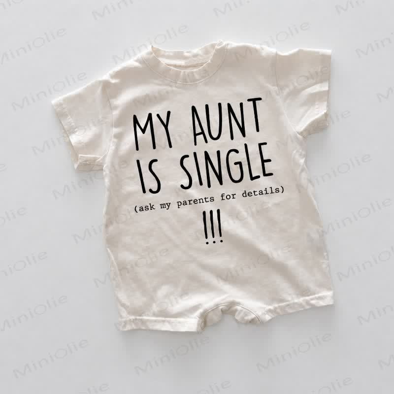 MY AUNT IS SINGLE Baby White Romper - White - 18-24M - image 1