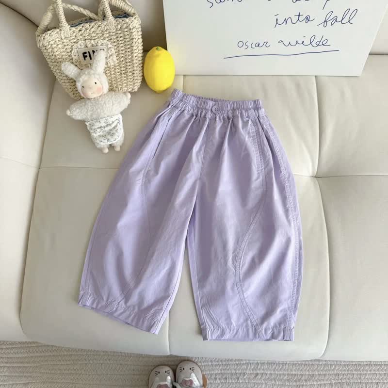 Toddler Girls Soft Cotton Solid Color Pants - Purple - 8-9T - image 6