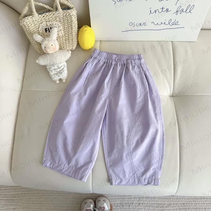 Toddler Girls Soft Cotton Solid Color Pants - Purple - 8-9T - image 6