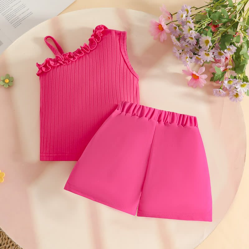 Baby Toddler Girls Floral One-Shoulder Sleeveless Top and Shorts 2-piece Set - image 6