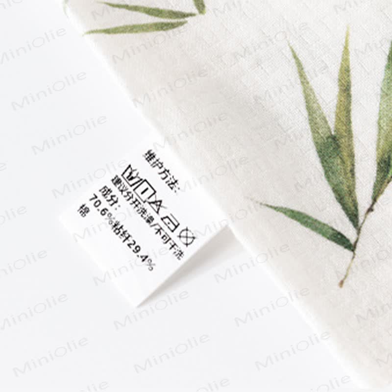 Baby Gauze Bamboo Leaf Print Short Sleeves Romper - image 3