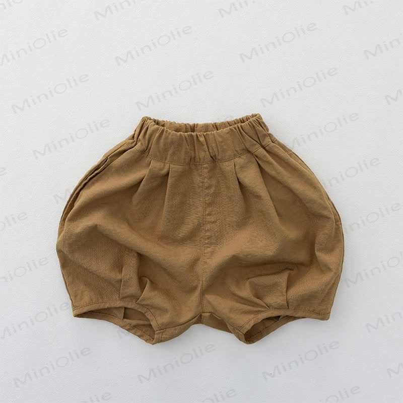 Toddler Cotton Solid Color Shorts - Brown - 6-7T - image 5