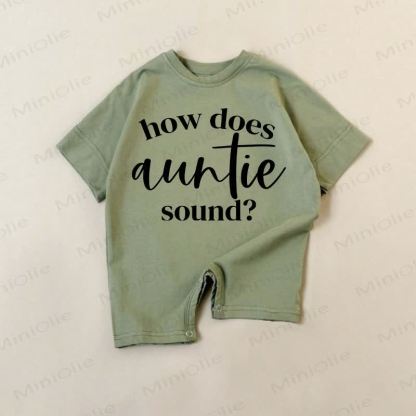 HOW DOES AUNTIE SOUND? Baby Green Slogan Romper - Green - 18-24M - image 1