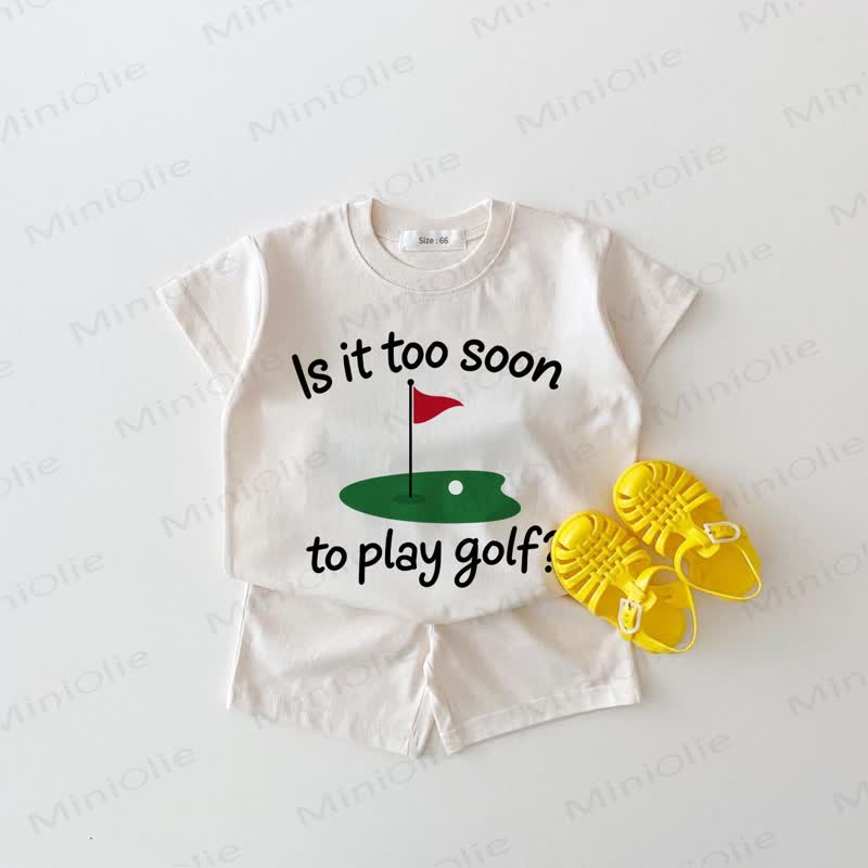 IS IT TOO SOON TO PLAY GOLF? Baby Golf Print White 2-piece Set - White - 18-24M - image 1