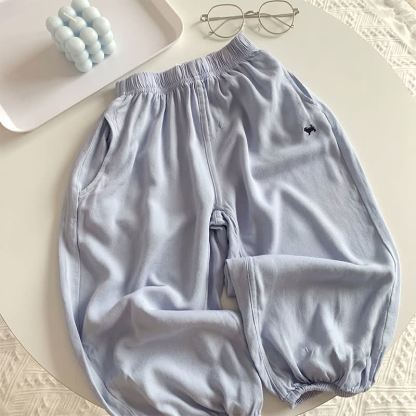 Toddler Girls Soft Cotton Solid Color Pants - Light Blue - 8-9T - image 7